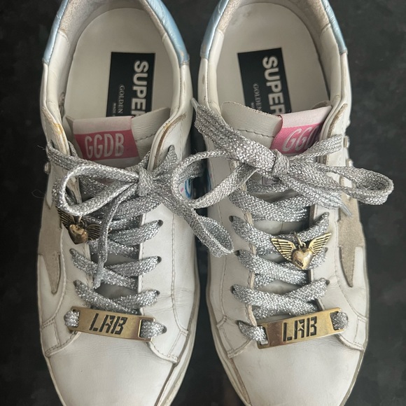 GOLDEN GOOSE SNEAKERS: CUSTOM EVIL EYE and HEARTS WITH JEWELS , size 36 - Picture 2 of 7